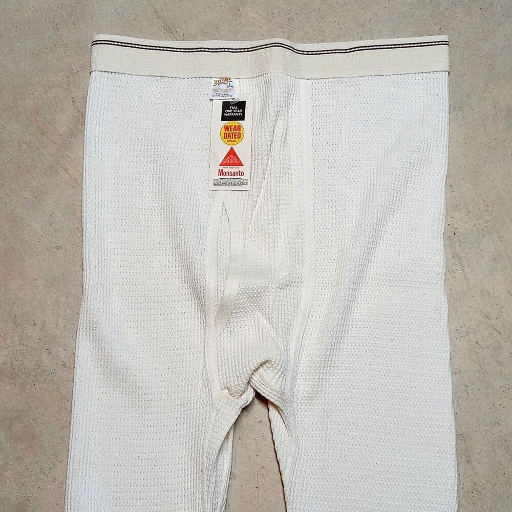 NWT Vintage Sportswear Waffled Thermal Pants Size LARGE Long Johns Made in USA - Picture 2 of 7